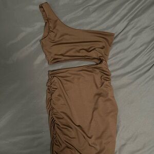 Brown bodycon dress
